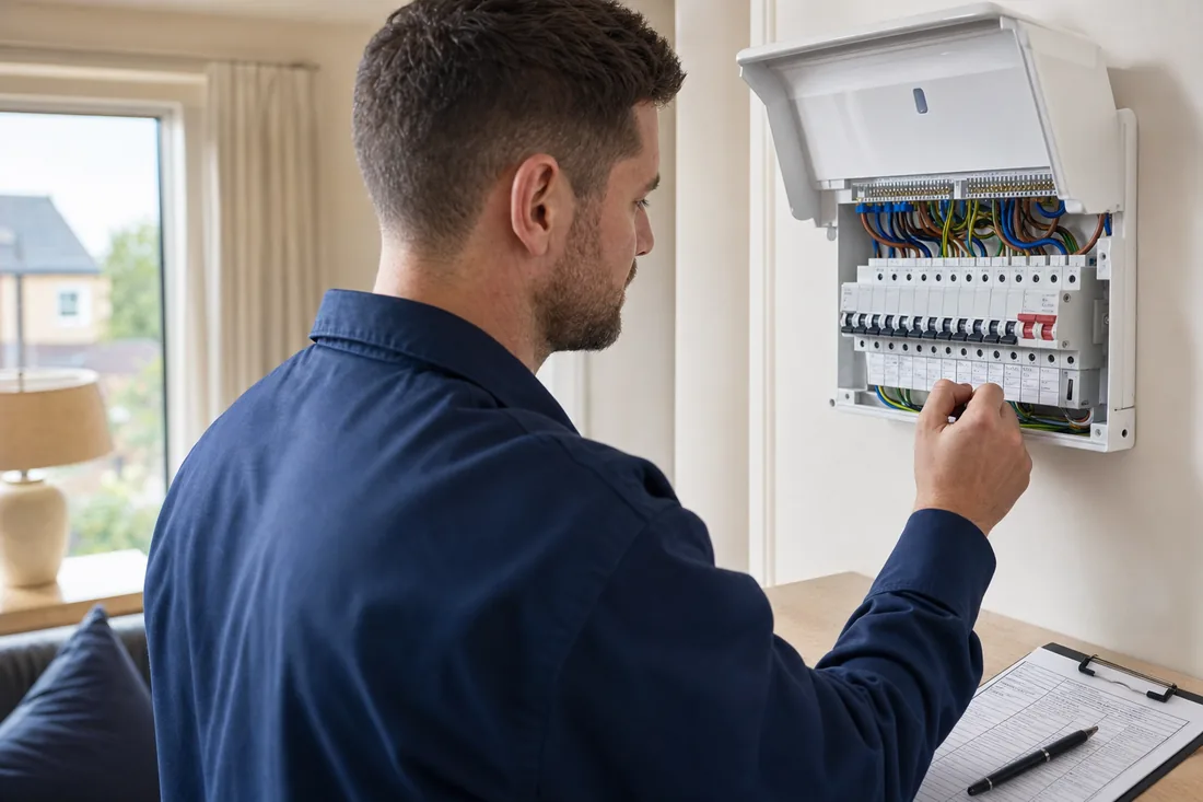 K2 Electrical electrician carrying out certified work in Bury
