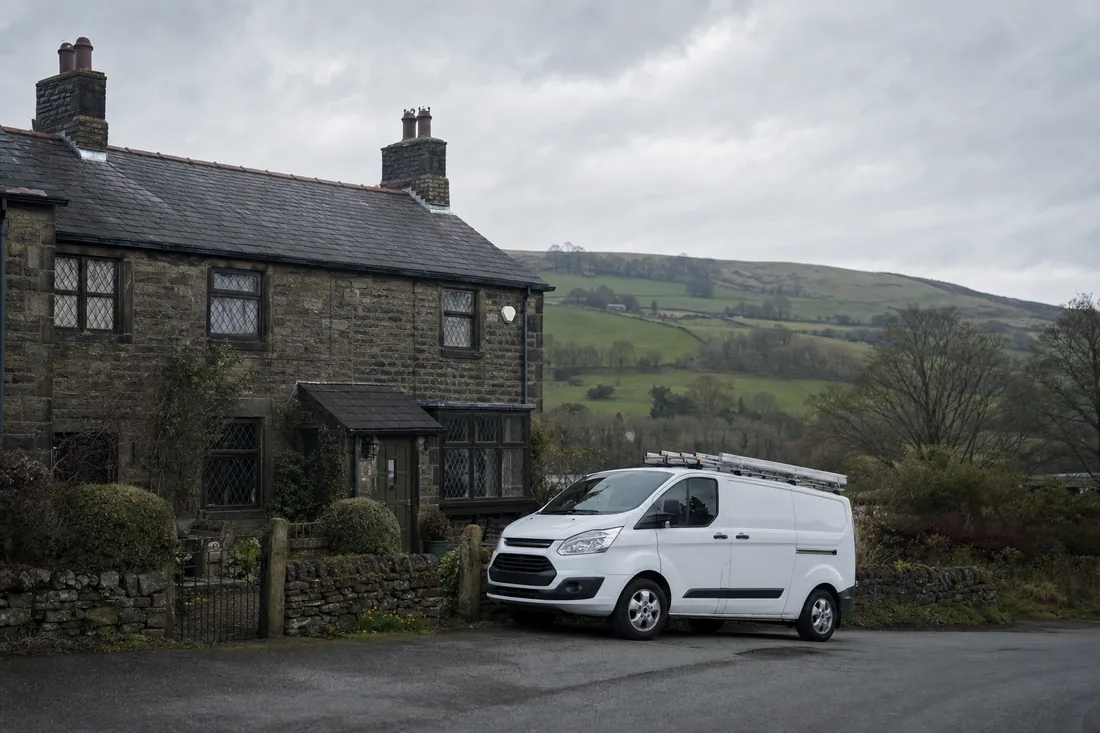 K2 Electrical van on a street in the Holcombe Brook area near Bury