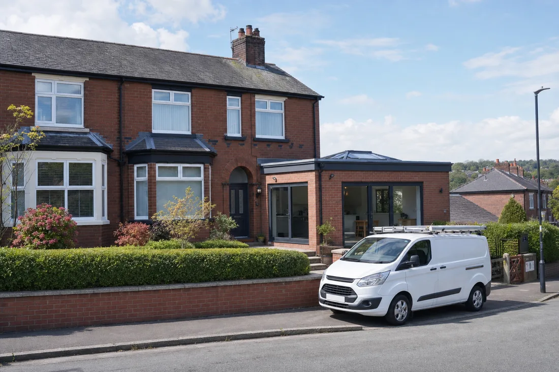 K2 Electrical van on a street in the Walshaw area near Bury