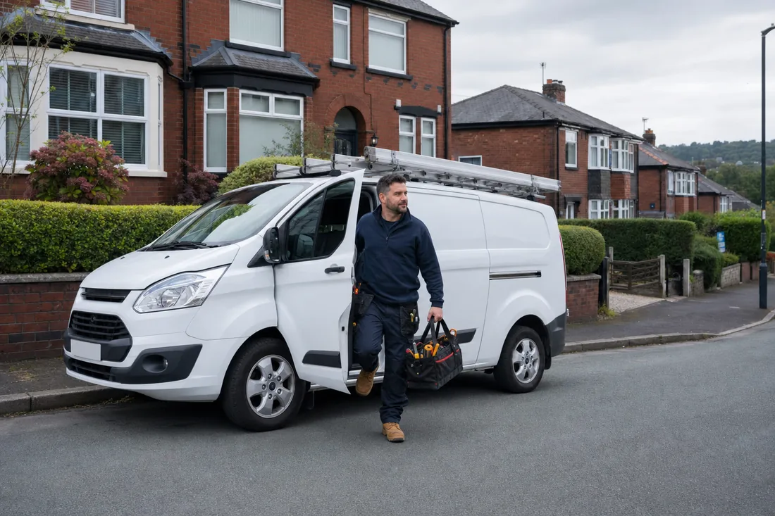 K2 Electrical van on a residential street in the Bury area